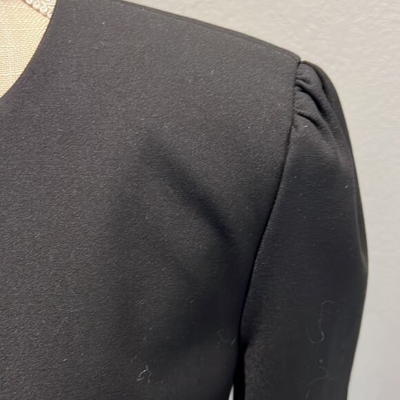 Zara Basic Collection Woman’s Puff Sleeve Zip Up Blazer/Jacket - Size L Black - Picture 5 of 11